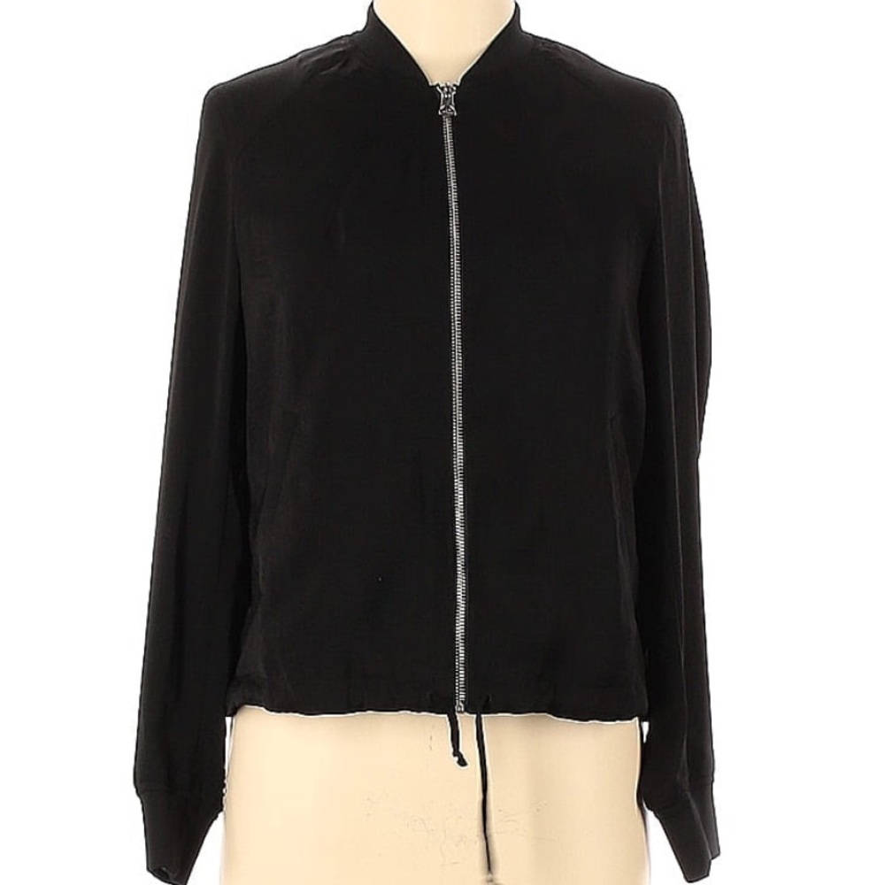 Black Zip Bomber Jacket Size 8